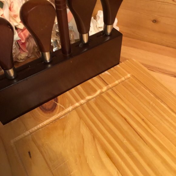 Cheese Board with Built-in Knives Storage for Spreaders, Wood Cutting Board - Picture 9 of 13